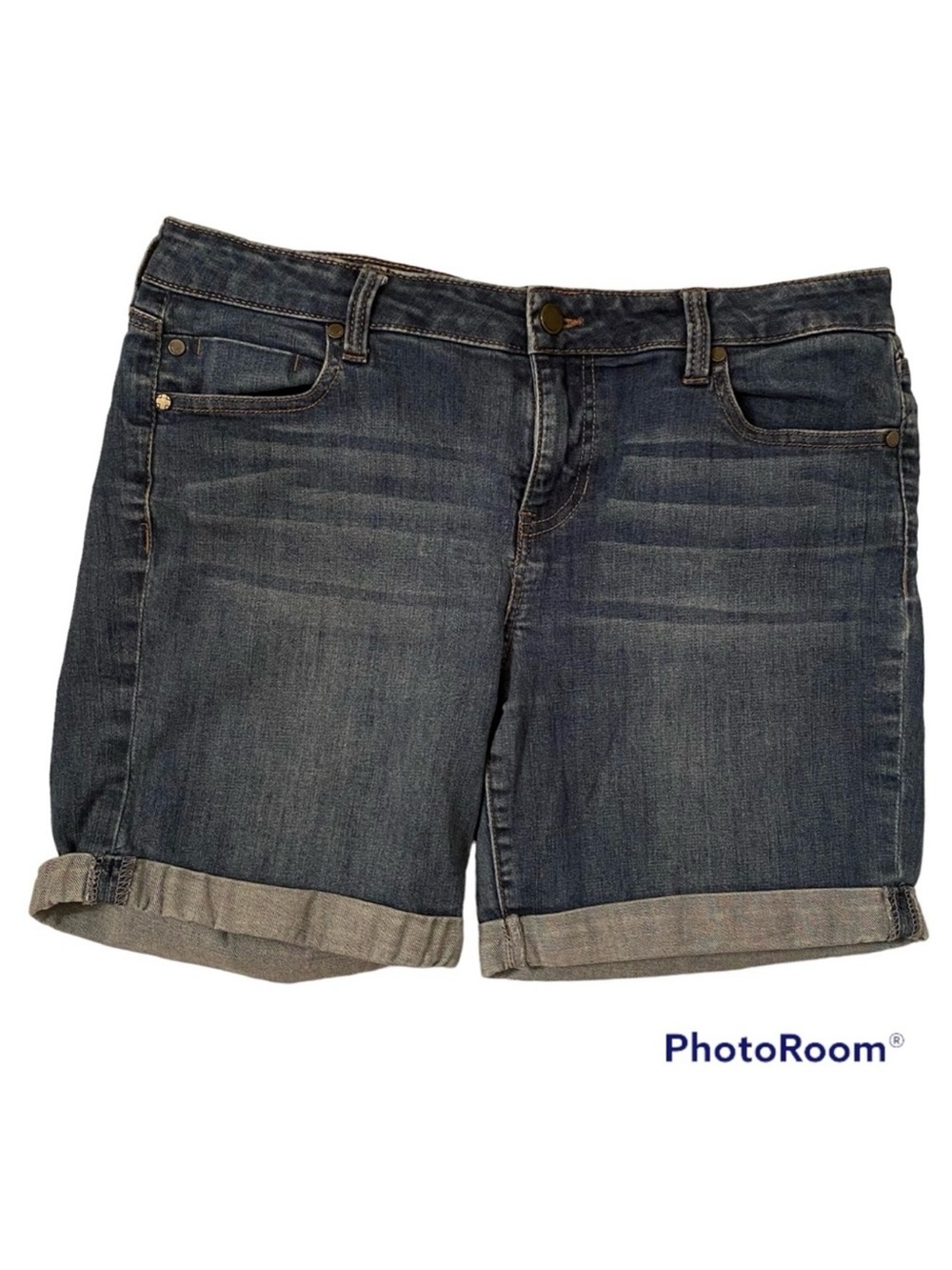 LIVERPOOL JEANS COMPANY JEAN SHORTS BLUE DENIM 5 POCKET ZIP BUTTON FLY Size 8